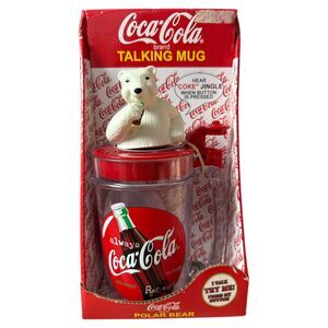 1998 Coca-Cola Talking Polar Bear Mug New in Box Vintage Holiday Collectible